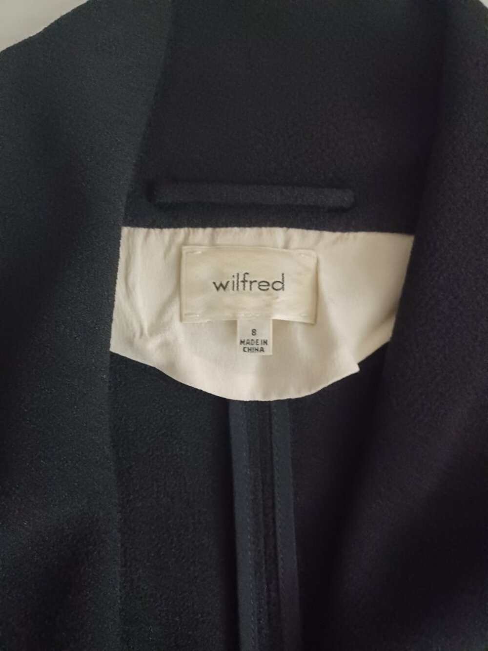ARITZIA WILFRED CHEVALIER BLAZER LIGHTWEIGHT DRAPED OPEN FRONT BLACK SIZE 8 - Picture 10 of 15